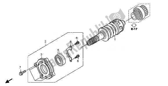 All parts for the Primary Shaft of the Honda ST 1300A 2010