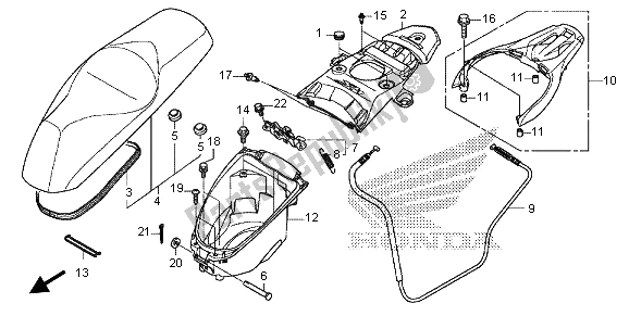 Todas las partes para Asiento Y Caja De Equipaje de Honda SH 125 2013