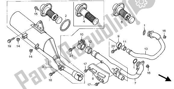 All parts for the Exhaust Muffler of the Honda XR 650R 2001