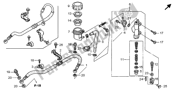 All parts for the Rr. Brake Master Cylinder of the Honda TRX 400 EX Sportrax 2003