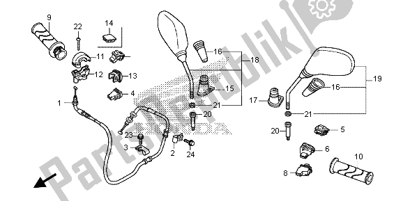 Todas las partes para Interruptor Y Cable Y Espejo de Honda SH 125 2013