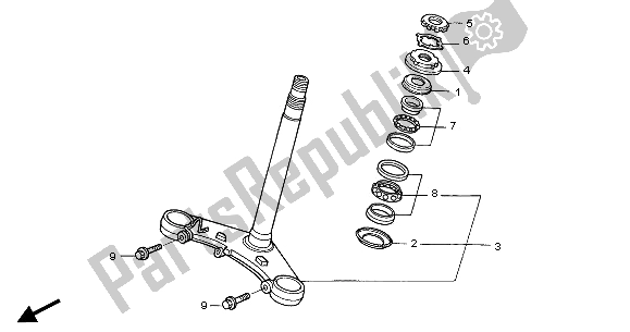 Todas as partes de Haste De Direção do Honda NT 650V 2001