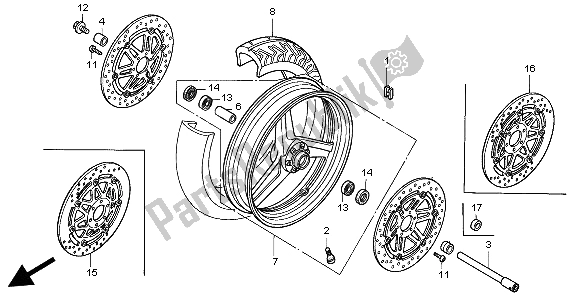 Todas las partes para Rueda Delantera de Honda CBR 1100 XX 1999