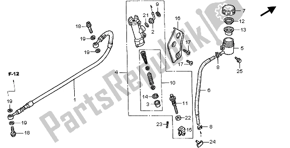 Toutes les pièces pour le Maître-cylindre De Frein Arrière du Honda XR 400R 2000