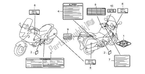 Todas las partes para Etiqueta De Precaución de Honda NT 700V 2006