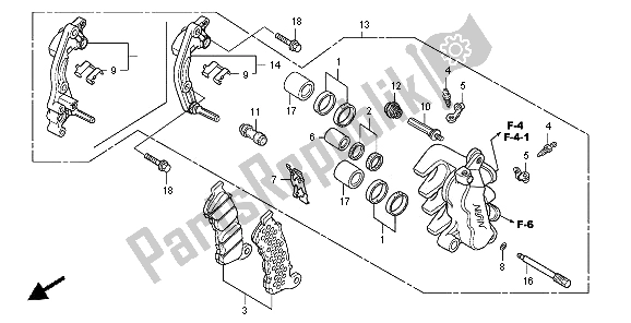 Todas las partes para Pinza De Freno Delantero de Honda SH 300R 2008