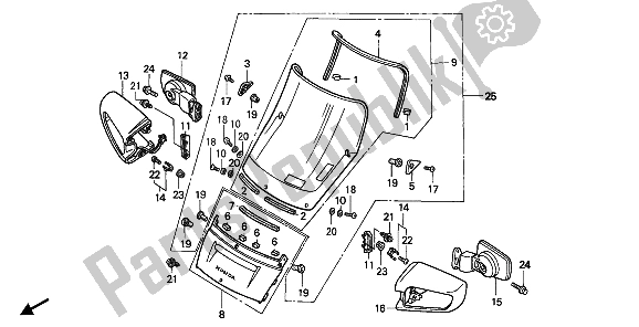 All parts for the Wind Screen of the Honda ST 1100 1992