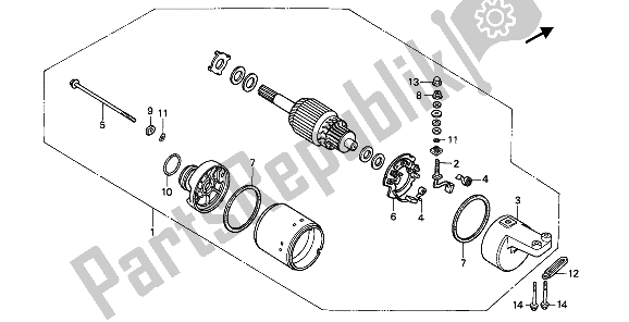 All parts for the Starting Motor of the Honda CB 450S 1988