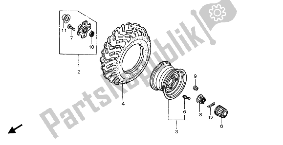 Todas las partes para Rueda Trasera de Honda TRX 450 ES Foreman 2000