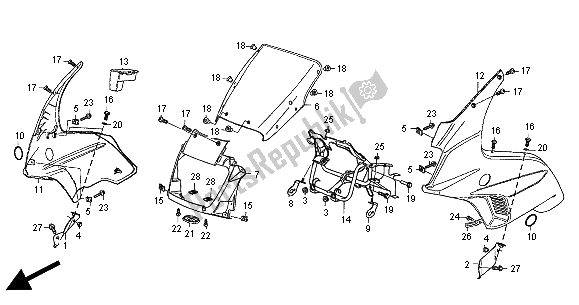 All parts for the Cowl of the Honda CB 500S 2000