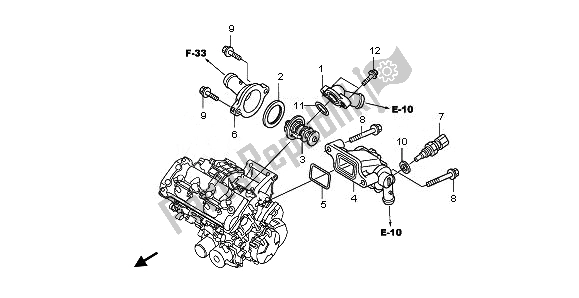 Todas as partes de Termostato do Honda CB 600F Hornet 2011