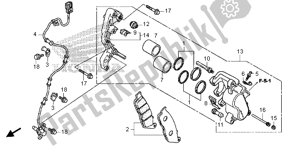 All parts for the Front Brake Caliper of the Honda SH 125 AD 2013