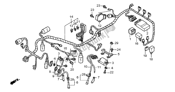 Tutte le parti per il Cablaggio E Bobina Di Accensione del Honda NT 650V 2003