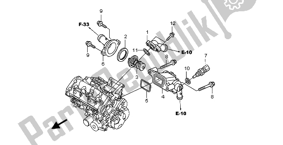 All parts for the Thermostat of the Honda CB 600F3 Hornet 2009