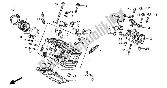 Tutte le parti per il Testata Posteriore del Honda XRV 750 Africa Twin 2000