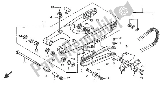 Wszystkie części do Wahacz Honda CR 85 RB LW 2005