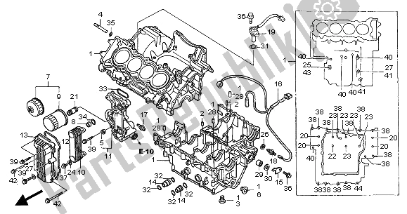 All parts for the Crankcase of the Honda CB 600F Hornet 2005