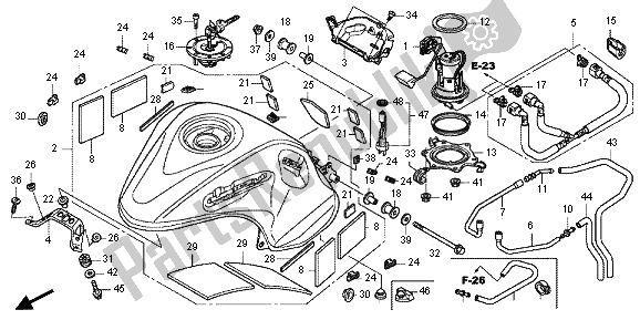 All parts for the Fuel Tank & Fuel Pump of the Honda VFR 1200F 2013