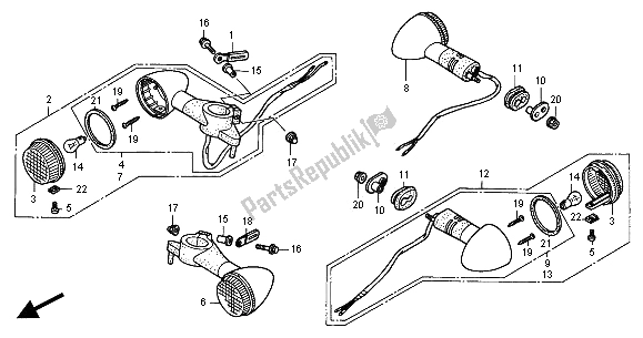 All parts for the Winker of the Honda VT 125C2 2000