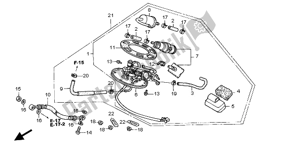 All parts for the Fuel Pump of the Honda VTR 1000 SP 2002