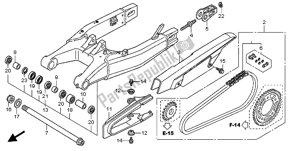 Tutte le parti per il Forcellone del Honda CB 600F Hornet 2008