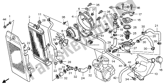 Todas as partes de Radiador do Honda VT 750C2 2007