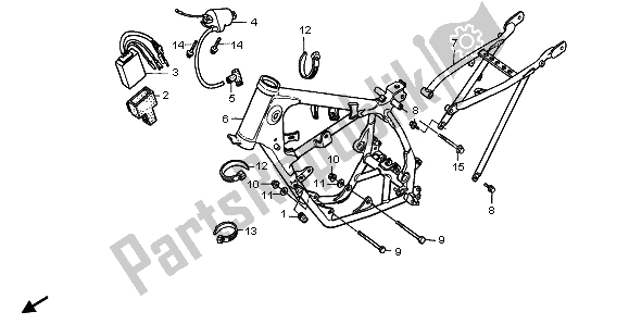 Todas as partes de Corpo Da Moldura do Honda CR 80R SW 1997