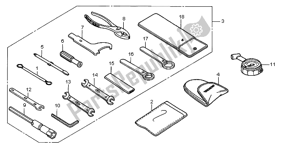 Todas as partes de Ferramentas do Honda CB 900F Hornet 2005