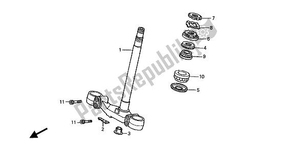 All parts for the Steering Stem of the Honda ST 1100A 1994