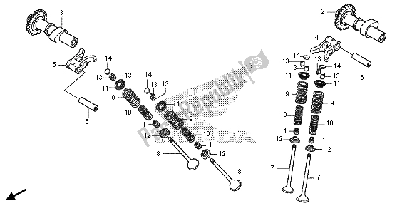 Todas las partes para árbol De Levas Y Válvula de Honda CRF 250M 2015