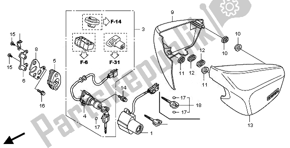 Todas las partes para Cubierta Lateral de Honda VT 750 CS 2010