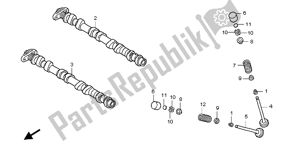 Tutte le parti per il Albero A Camme E Valvola del Honda CBF 600 SA 2006