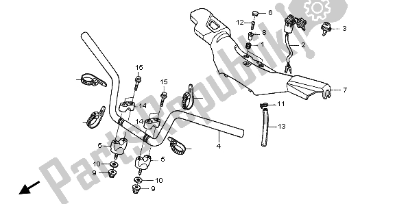 All parts for the Handle Pipe of the Honda TRX 300 EX Fourtrax 2004