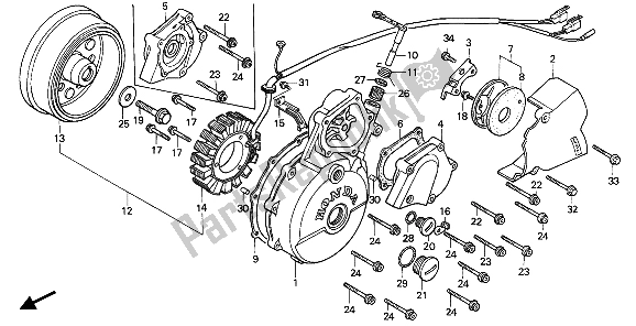 All parts for the Generator of the Honda XBR 500 1987