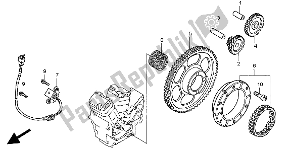 All parts for the Pulse Generator & Starting Clutch of the Honda VT 750C 1997