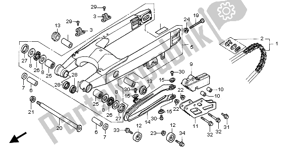 Todas las partes para Basculante Y Cadena De Transmisión de Honda CR 250R 1996