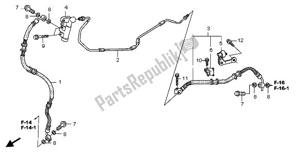 Todas las partes para Tubo De Freno Trasero de Honda FES 125 2006