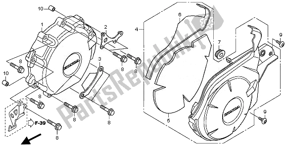 All parts for the A. C. Generator Cover of the Honda CBR 1000 RA 2011