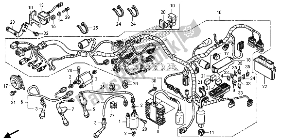 Todas as partes de Chicote De Fios do Honda VT 750C2S 2013