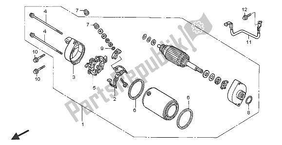 All parts for the Starting Motor of the Honda VTX 1800C1 2005