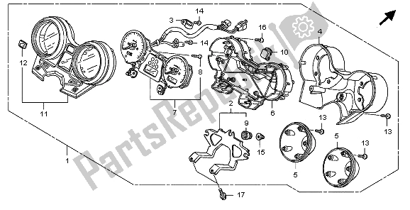 All parts for the Meter (mph) of the Honda CB 1300A 2009