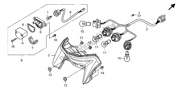 All parts for the Taillight of the Honda NT 700 VA 2007