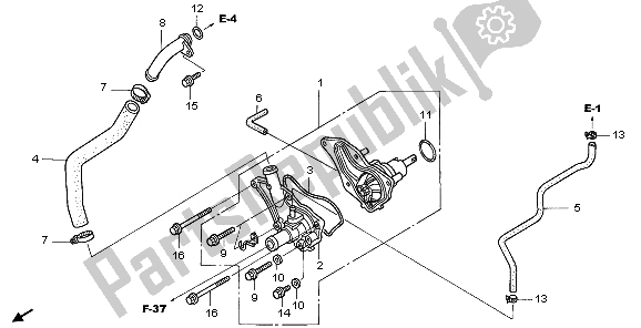 Tutte le parti per il Pompa Dell'acqua del Honda TRX 650 FA Fourtrax Rincon 2003