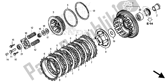 All parts for the Clutch of the Honda CB 500F 2013