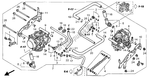 Toutes les pièces pour le Carburateur (ensemble) du Honda VTR 1000F 2001