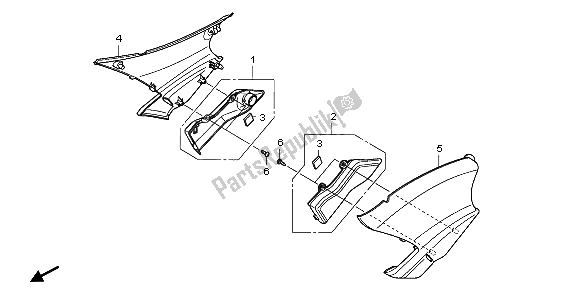 All parts for the Side Cover of the Honda NT 700V 2007