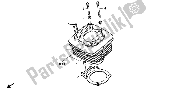 All parts for the Cylinder of the Honda FMX 650 2006