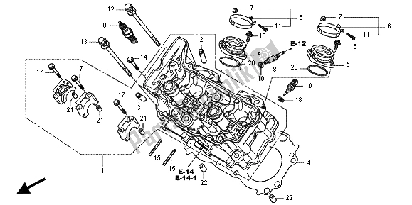 Todas las partes para Culata (delantera) de Honda VFR 1200 FD 2013