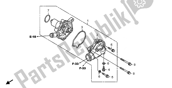 Todas las partes para Bomba De Agua de Honda XL 700V Transalp 2008