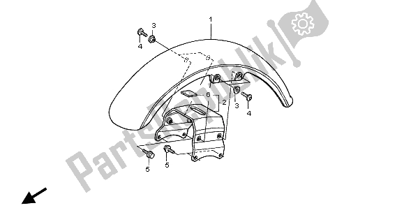 Todas las partes para Guardabarros Delantero de Honda VT 750 DC 2002